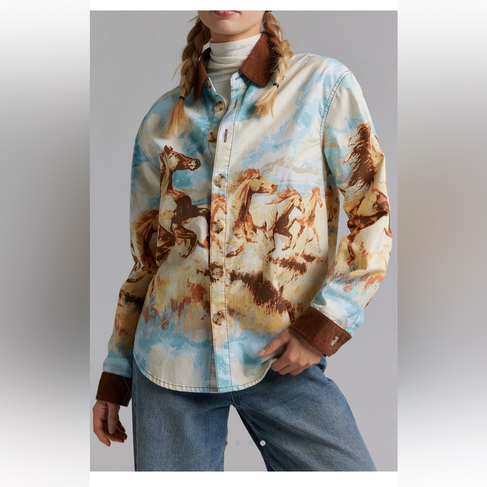 NWT BDG Horse Print Button-Up Shacket